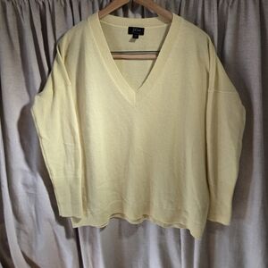 J. Crew Yellow V-Neck Sweater